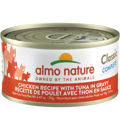 Almo Nature Classic Complete Chicken Recipe with Tuna in Gravy Cat Food