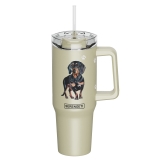 E&S Serengeti 40 oz Ultimate Stainless Steel Hot & Cold Tumbler-Black Dachshund