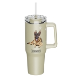 E&S Serengeti 40 oz Ultimate Stainless Steel Hot & Cold Tumbler-German Shepherd
