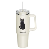 E&S Serengeti 40 oz Ultimate Stainless Steel Hot & Cold Tumbler-Black Cat