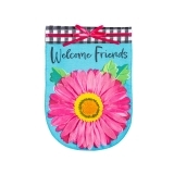 Evergreen Welcome Friends Daisy Burlap Garden Flag