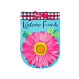 Evergreen Welcome Friends Daisy Burlap Garden Flag