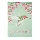 Evergreen Beautiful Hummingbird Suede Garden Flag