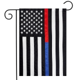 Briarwood Lane Thin Blue and Red Line Embroidered Garden Flag