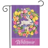 Briarwood Lane Bunny Wreath Garden Flag