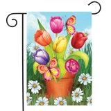 Briarwood Lane Potted Tulips Garden Flag