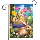 Briarwood Lane Spring Bunny Basket Garden Flag
