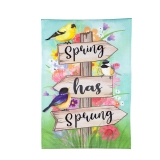 Evergreen Spring Sign Burlap Garden Flag
