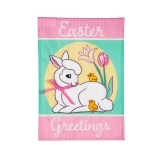 Evergreen Easter Greeting Linen Garden Flag