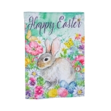 Evergreen Bunny in the Garden Suede Garden Flag