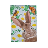 Evergreen Hello Bunny Suede Garden Flag