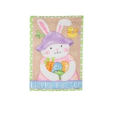 Evergreen Happy Easter Bunny Suede Garden Flag