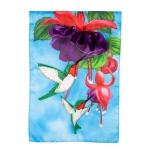 Evergreen Hummingbirds Applique Garden Flag