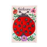 Evergreen Ladybug Applique Garden Flag