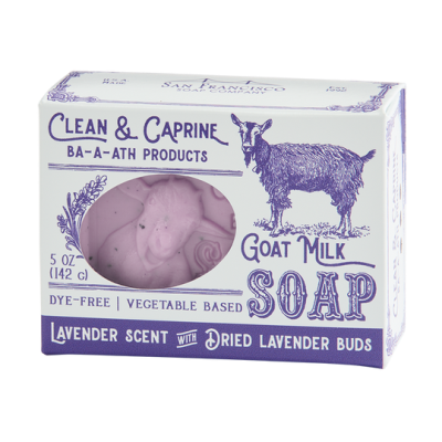 Clean & Caprine Goat Milk Bar Soap-Lavender Scent with Dried Lavender Buds