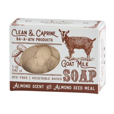 Clean & Caprine Goat Milk Bar Soap-Almond Scent with Almond Meal