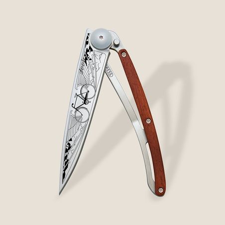 Deejo 27G Ultra-Light Pocket Knife-Coral Wood / Bicycle