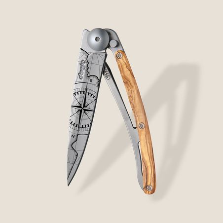 Deejo 27G Ultra-Light Pocket Knife-Olive Wood / Terra Incognita