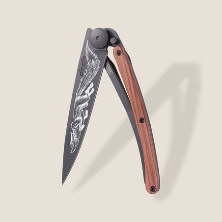 Deejo 37G Ultra-Light Pocket Knife-Coral Wood / Fox