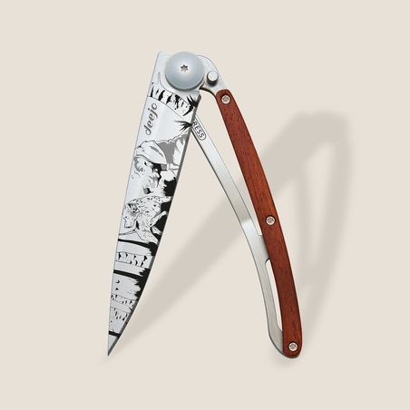 Deejo 37G Ultra-Light Pocket Knife-Coral Wood / Hunting Day