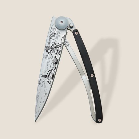 Deejo 37G Ultra-Light Pocket Knife-Ebony Wood / Easy Rider