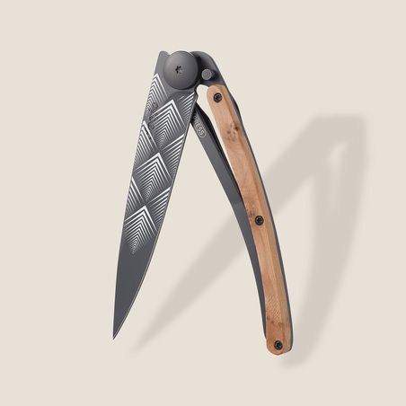 Deejo 37G Ultra-Light Pocket Knife-Juniper Wood / Art Deco