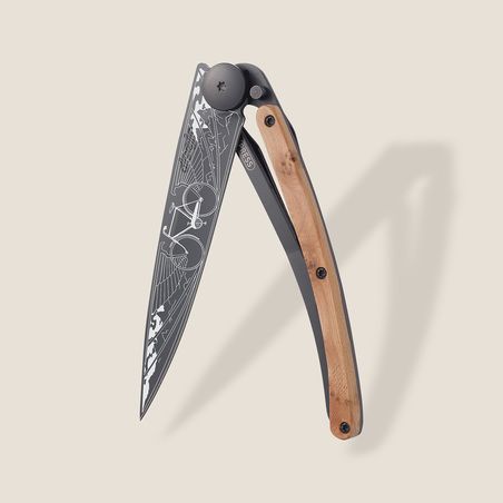 Deejo 37G Ultra-Light Pocket Knife-Juniper Wood / Bicycle