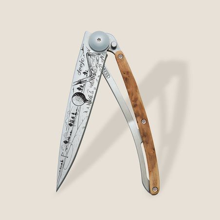 Deejo 37G Ultra-Light Pocket Knife-Juniper Wood / Golf