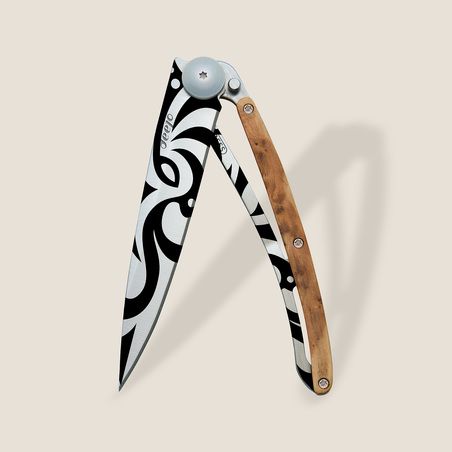 Deejo 37G Ultra-Light Pocket Knife-Juniper Wood / Tribal