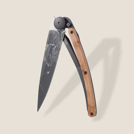 Deejo 37G Ultra-Light Pocket Knife-Juniper Wood / Trout