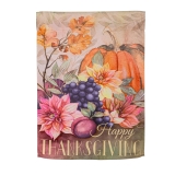 Evergreen Happy Thanksgiving Suede Garden Flag