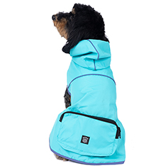 Banff Packable Rain Jacket for Dogs-Aqua