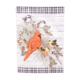 Evergreen Bird Friends Moire Garden Flag