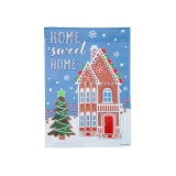 Evergreen Gingerbread Home Suede Garden Flag