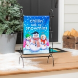 Evergreen Chillin with My Snowmies Applique Garden Flag