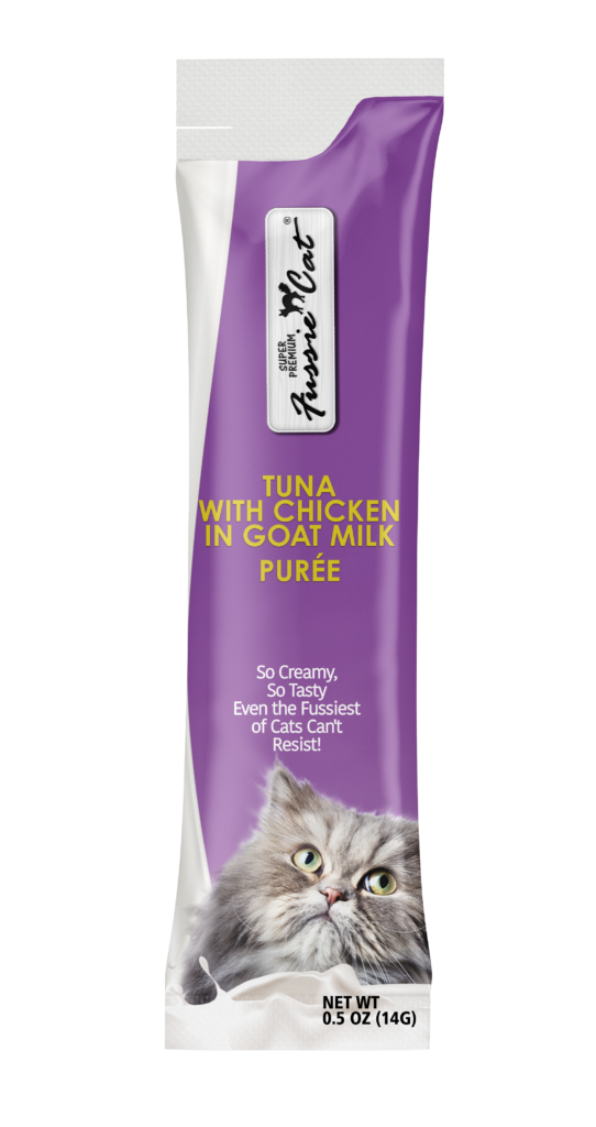 Fussie Cat Tuna with Chicken in Goat Milk Purée-4 Pack