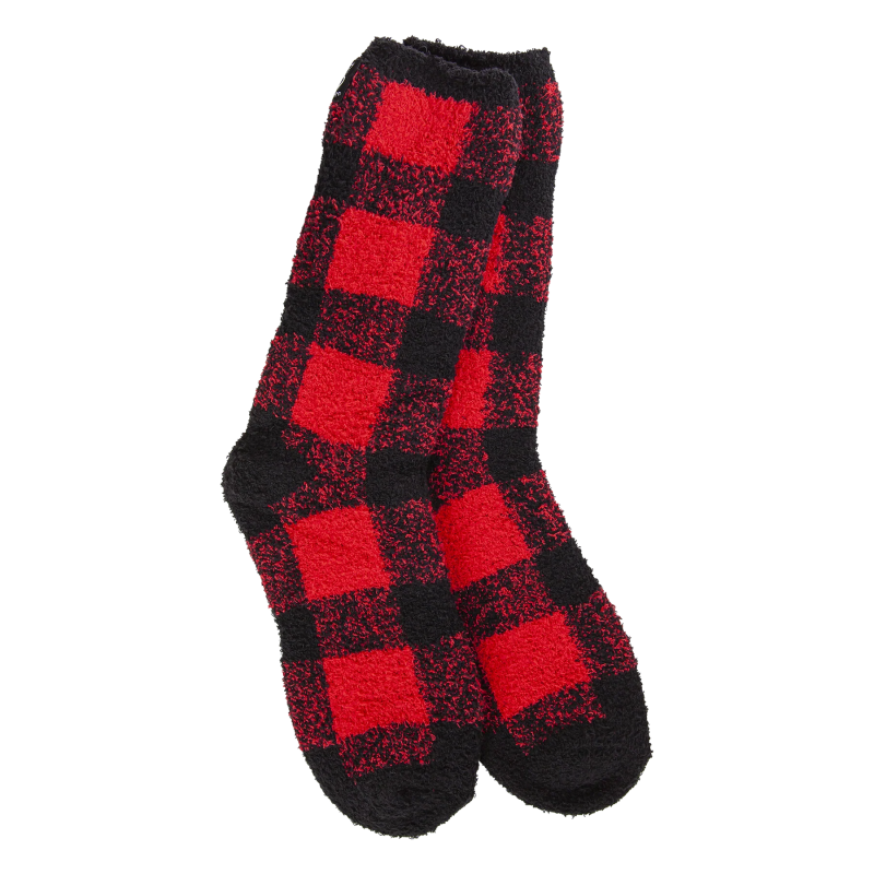 World's Softest® Socks - Holiday Chrismas Cozy Crew-Buffalo Plaid