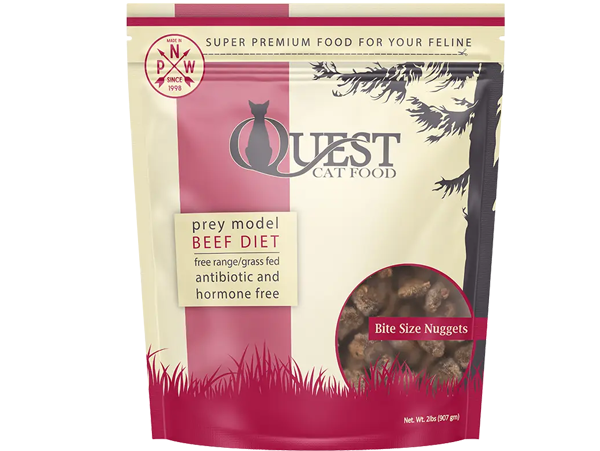 Steve's Real Food Frozen Quest Raw Cat Food Nuggets-Beef Recipe