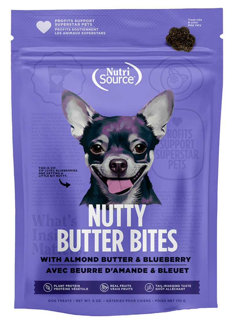 NutriSource Nutty Butter Bites Almond Butter & Blueberry Dog Treats