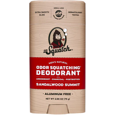 Dr. Squatch Men's Natural Odor Squatching Deodorant-Sandalwood Summit