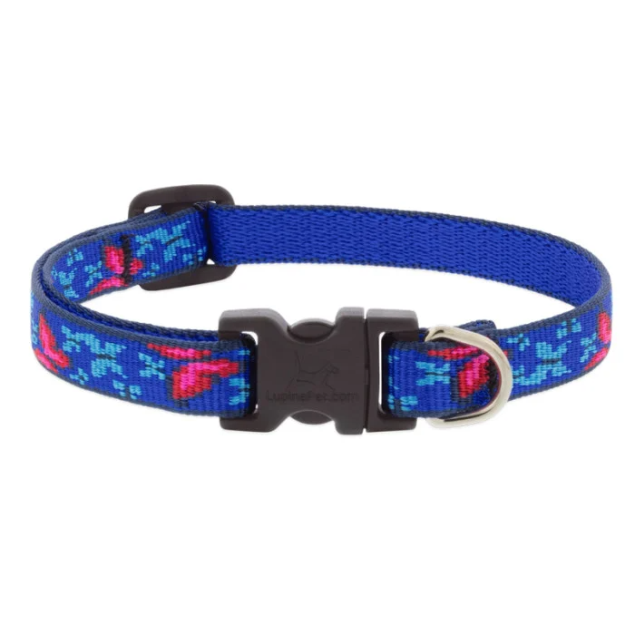Lupine Pet Original Designs Adjustable Dog Collar-Social Butterfly