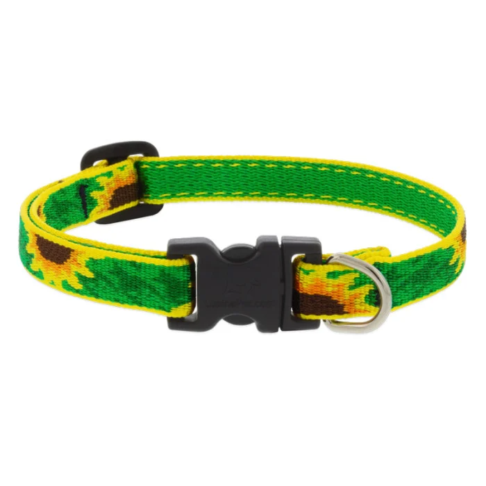 Lupine Pet Original Designs Adjustable Dog Collar-Sunflowers