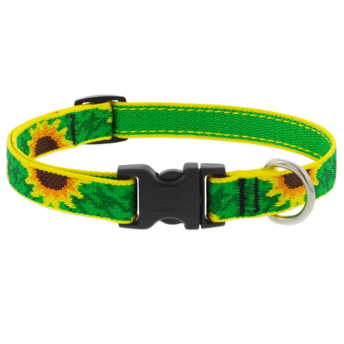 Lupine Pet Original Designs Adjustable Dog Collar-Sunflowers