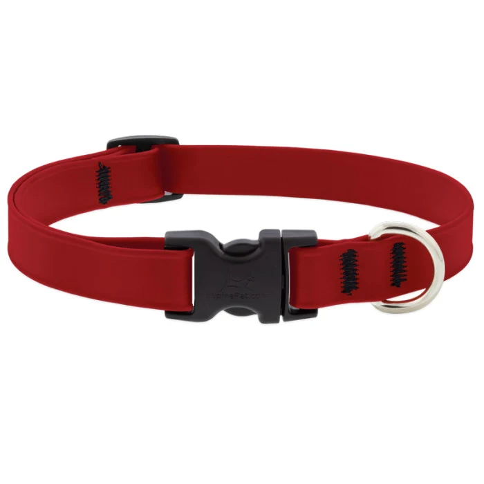 Lupine Pet Splash Waterproof Adjustable Dog Collar-Brick Red