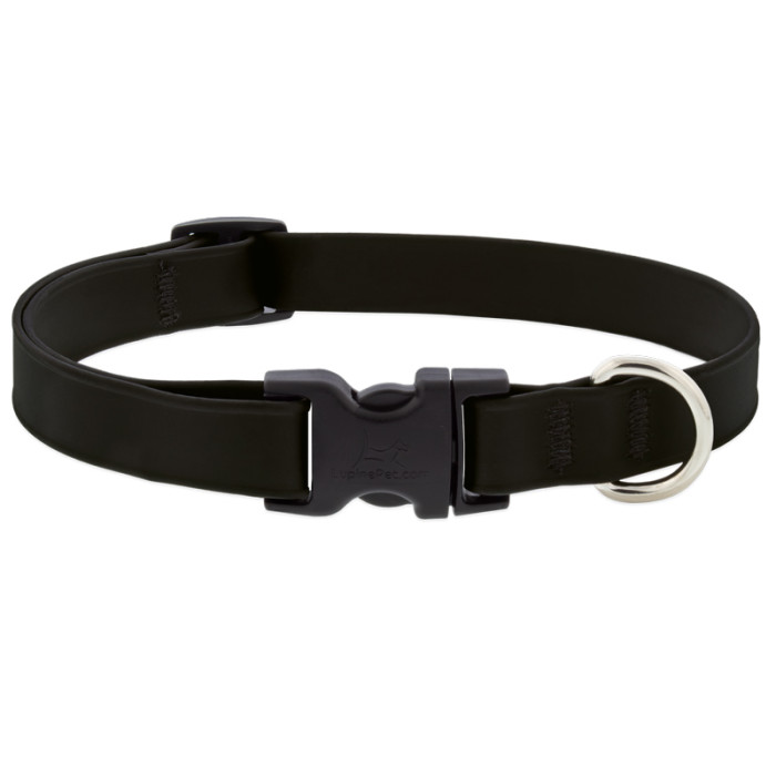 Lupine Pet Splash Waterproof Adjustable Dog Collar-Jet Black