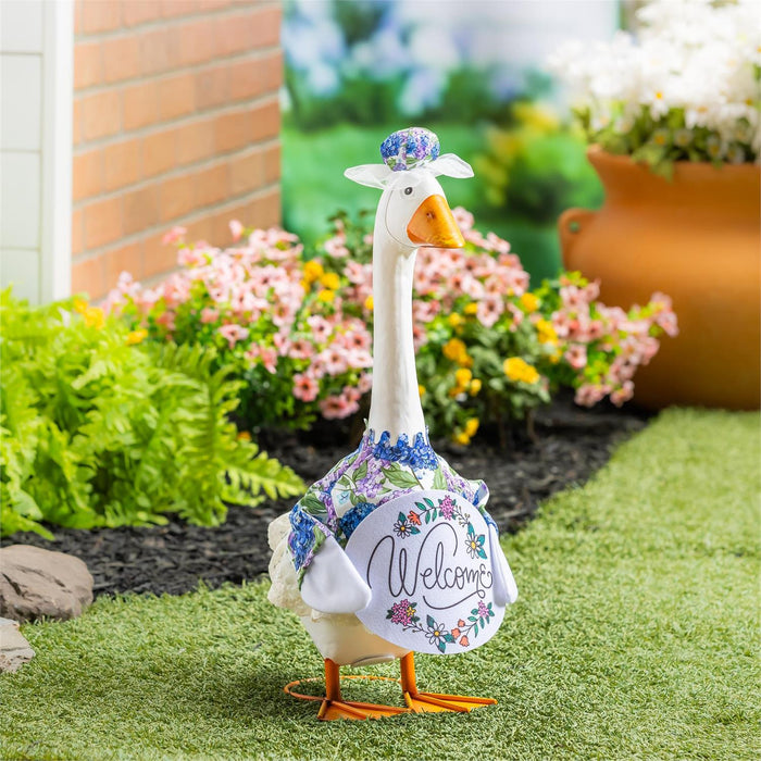 Evergreen Porch Goose Outfit-Hydrangea Happiness