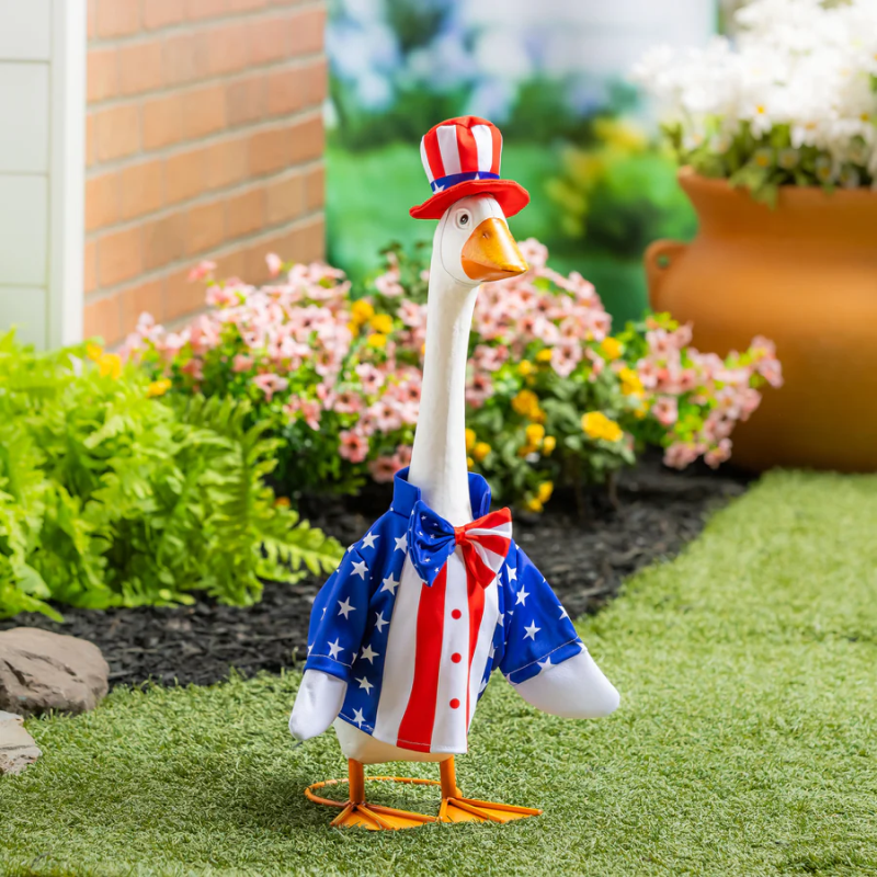 Evergreen Porch Goose Outfit-Patriotic Suit