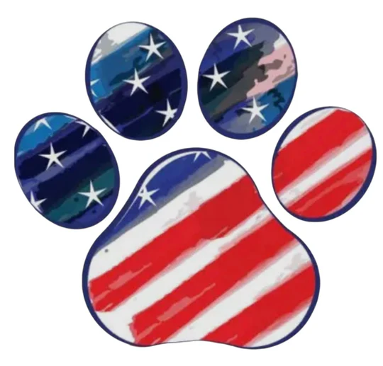 E&S Pet-Themed Vinyl Sticker-American Paw