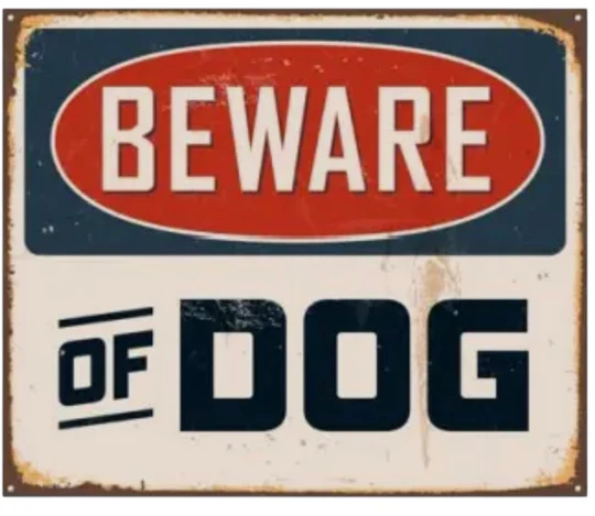 E&S Pet-Themed Vinyl Sticker-Beware of Dog