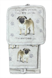 E&S Oven Mitt Set I'll Be Watching You-Pug